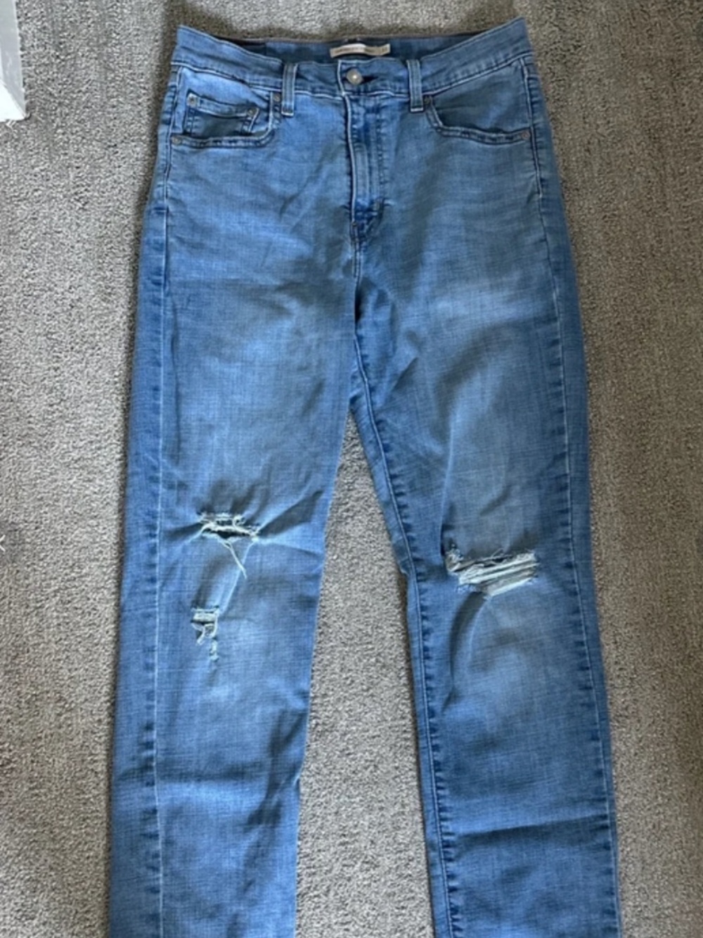 Levi's High Rise Straight Leg Medium Wash Jeans